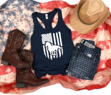 Load image into Gallery viewer, American Flag Horse Running Tank Top
