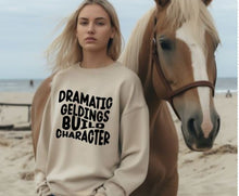 Load image into Gallery viewer, Funny Horse Lover Crewneck Sweatshirt - Dramatic Geldings Build Character
