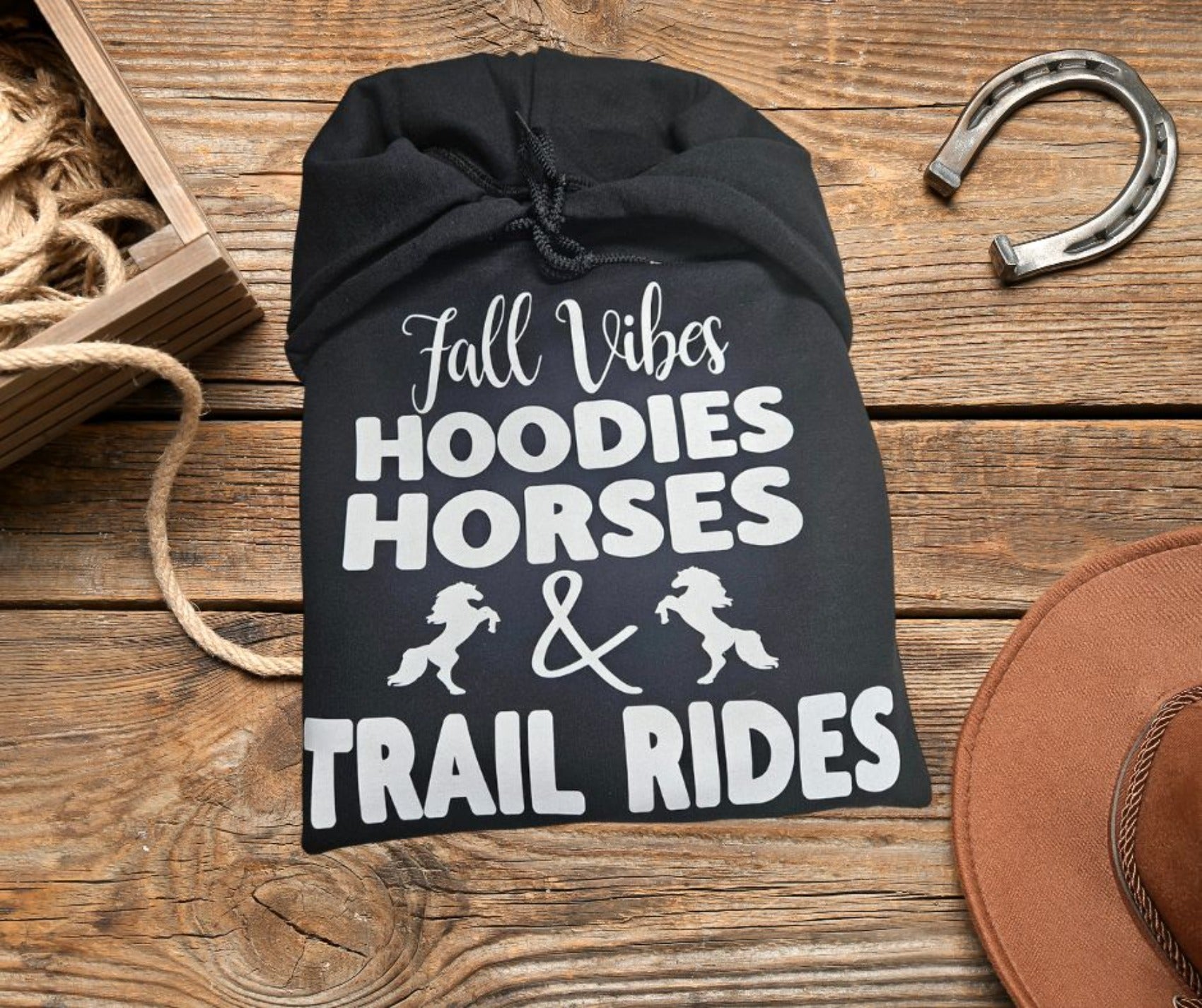 Fall Vibes & Trail Rides Horse Hoodie