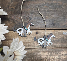 Load image into Gallery viewer, Paint Horse Charm Gift - Rustic Horse Charm with Heart &amp; Angel Wing
