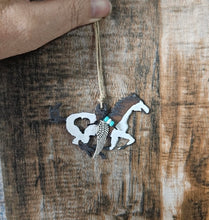 Load image into Gallery viewer, Paint Horse Charm Gift - Rustic Horse Charm with Heart &amp; Angel Wing
