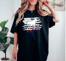 Load image into Gallery viewer, American Flag Horse Lover Graphic T-shirt
