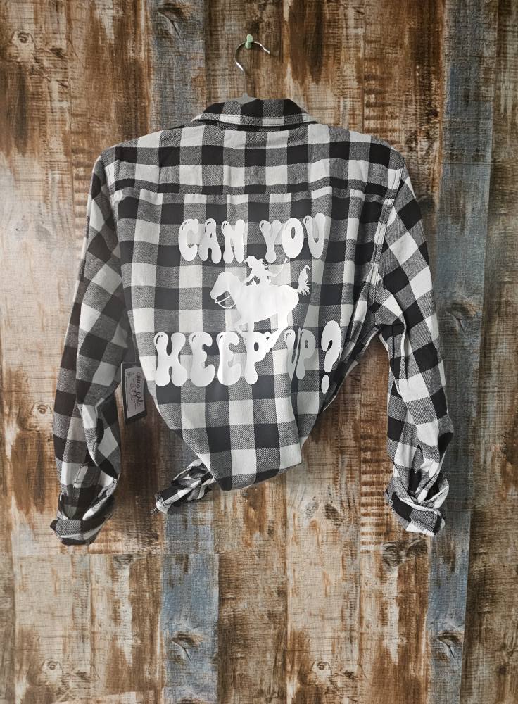 Horse Flannel - Cowgirl -  Can You Keep Up?