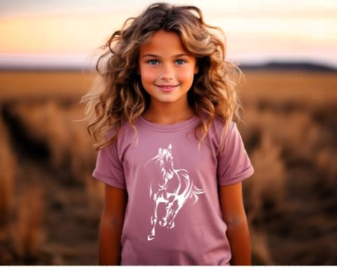 Kids Running Horse Graphic T-shirt