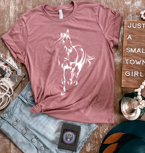 Boho Horse Running Graphic T-shirt