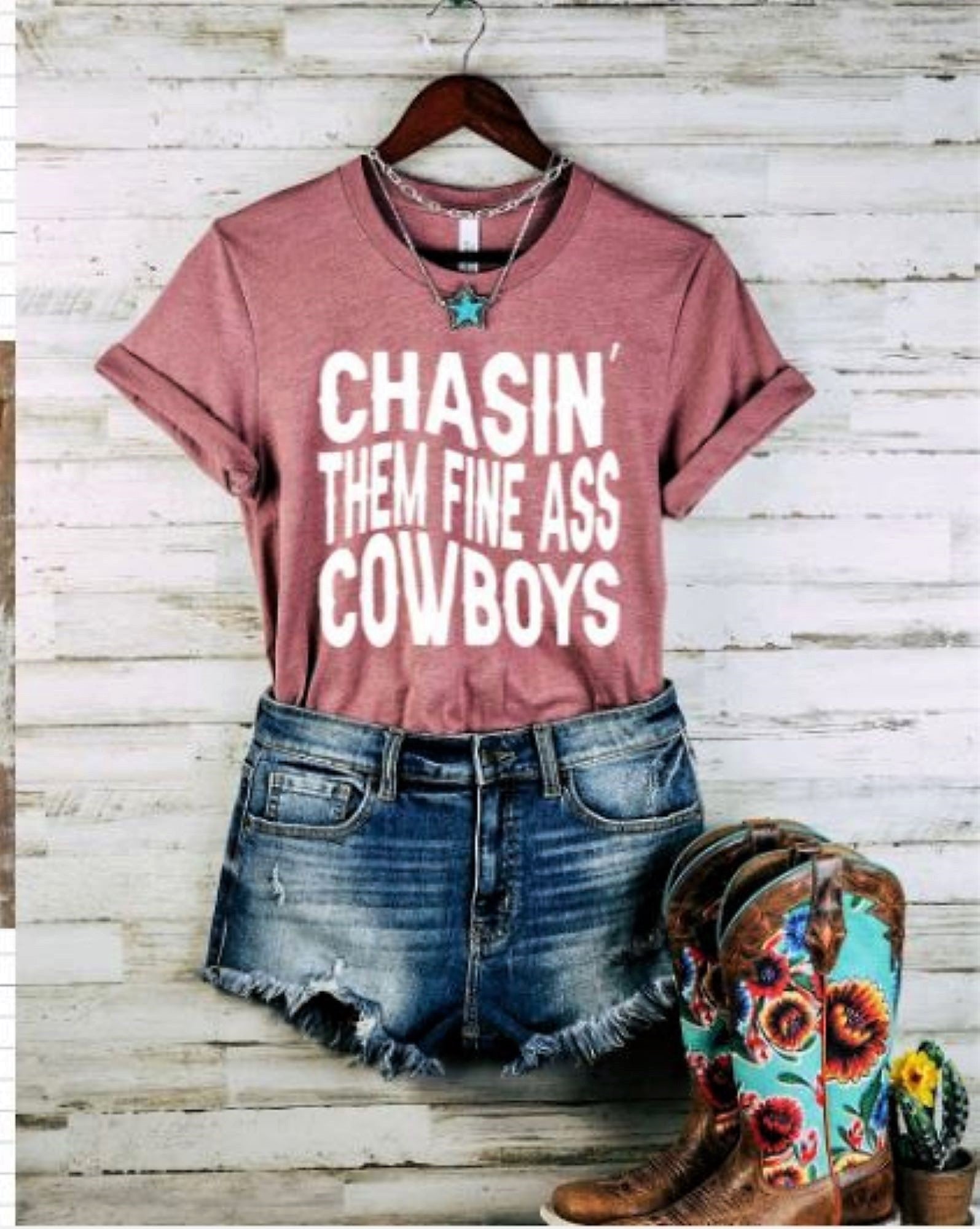 Cute Cowgirl T-shirt - Chasin' Them Fine Ass Cowboys