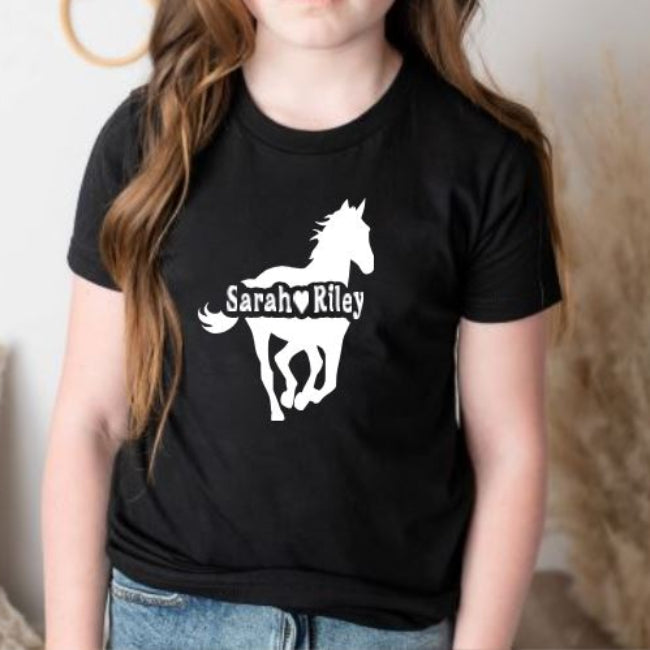 T-shirt Enfant Cavalliera Motif Cheval - Taille 140-146 - Occasion Très Bon état