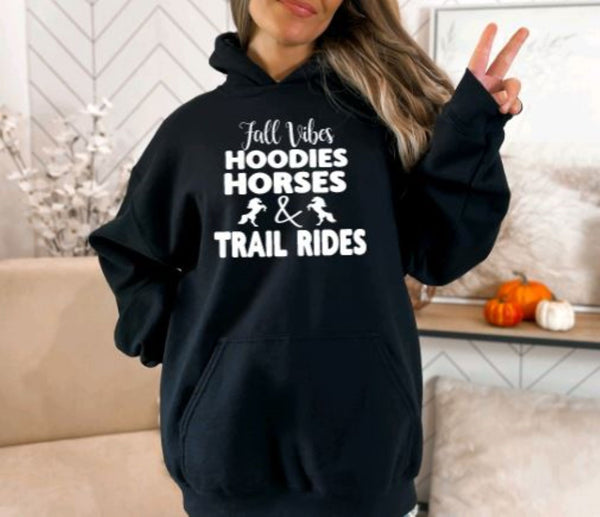 Fall Vibes & Trail Rides Horse Hoodie