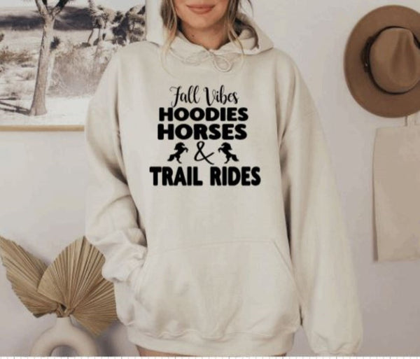Fall Vibes & Trail Rides Horse Hoodie