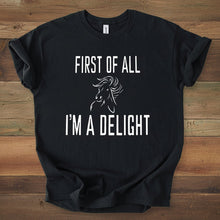 Load image into Gallery viewer, Horse Kids Shirt  - First of all I am a Delight
