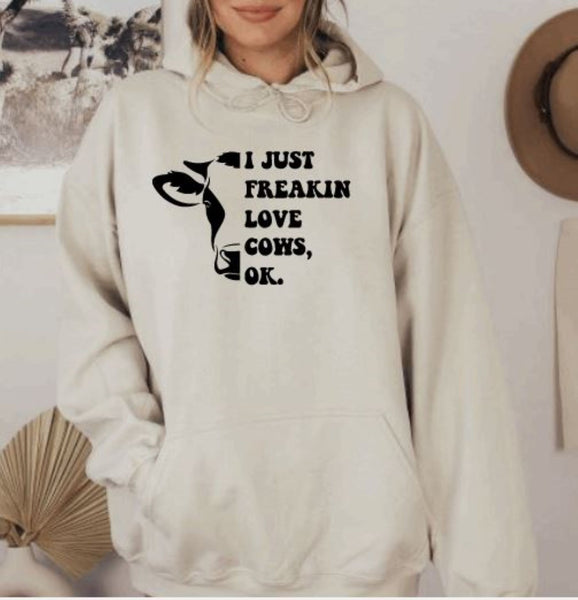 Cow Lover Hoodie for Farm Girl