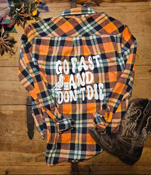 Barrel Racer Flannel - Go Fast and Don't Die