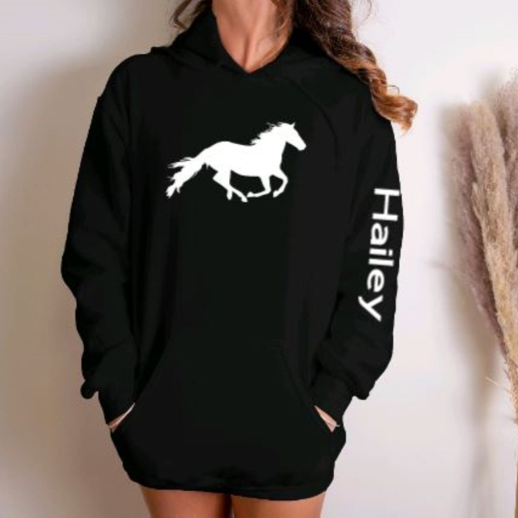Personalized Horse Lover Gift - Running Horse Hoodie