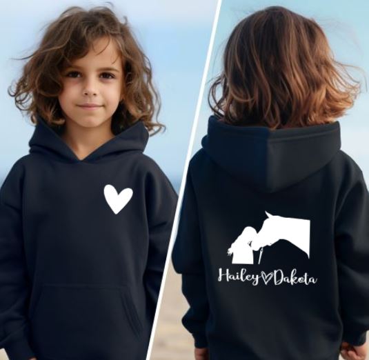 Horse Hoodie for Kids - Personalized Equestrian Gift