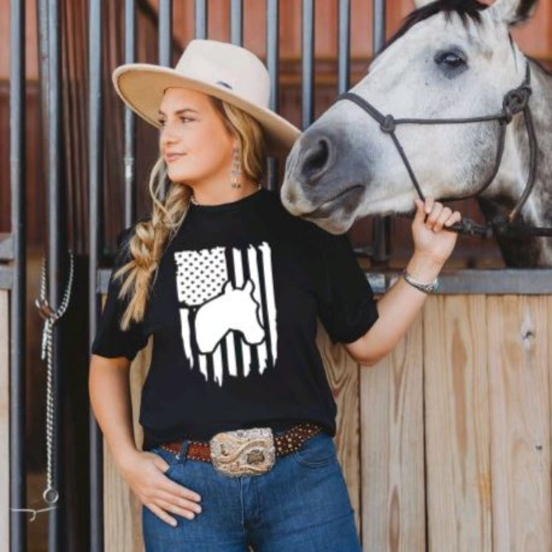 American Flag Horse Head T shirt Whoa Girl Designs American flag horse head t shirt whoa girl designs