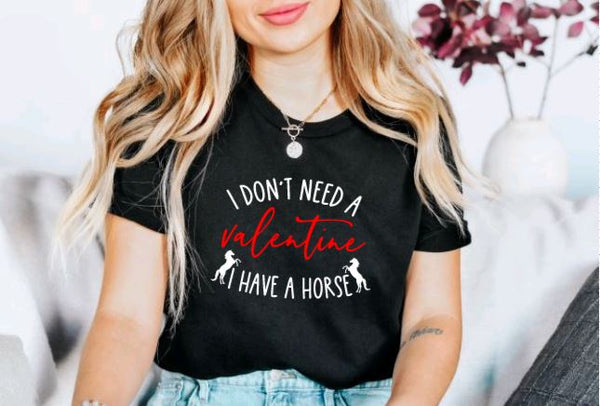 Horse Lover Valentine Graphic T-shirt