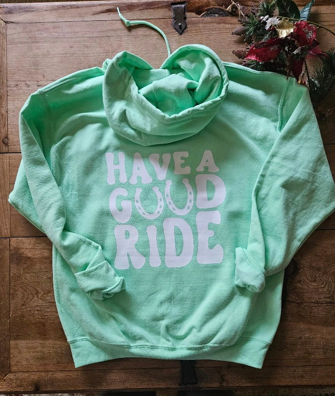 Horse Lover Hoodie - Have a Good Ride Mint Hoodie