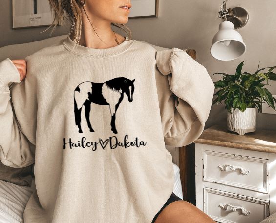 Custom Paint Horse Crewneck Sweatshirt