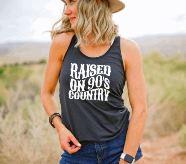 Raised on 90's Country Graphic Tank Top