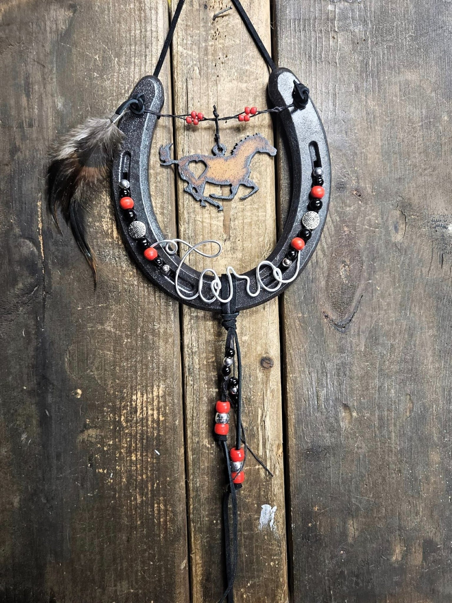 Horse Gift for Equestrians and Barrel Racers - Hanging Horseshoe Decor