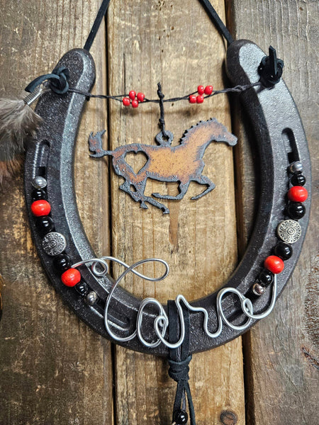 Horse Gift for Equestrians and Barrel Racers - Hanging Horseshoe Decor