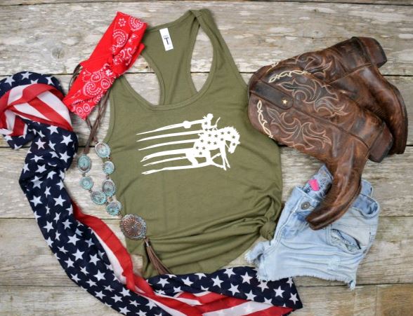 American Flag Rodeo Graphic Tank Top