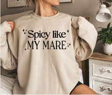 Load image into Gallery viewer, Funny Horse Lover Crewneck Sweatshirt - Spicy Like My Mare

