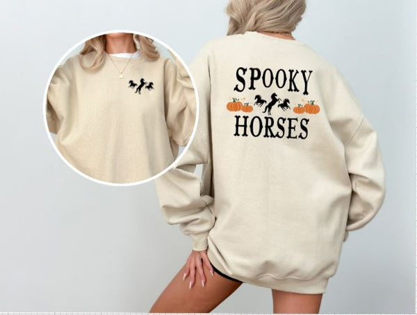 Sweatshirt for Horse Lovers  - Spooky Horses Halloween Shirt Equestrians