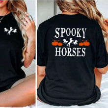 Load image into Gallery viewer, Horse Shirt for Equestrians - Spooky Horses Halloween Tee
