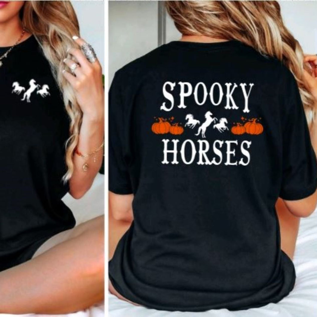Horse Shirt for Equestrians - Spooky Horses Halloween Tee
