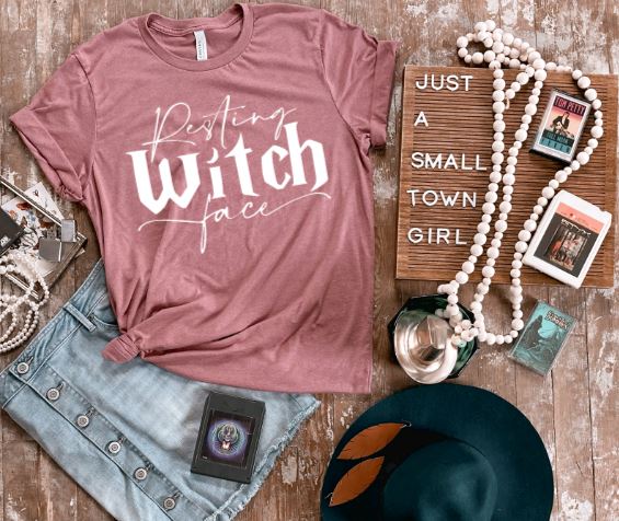 Resting Witch Face Halloween Graphic T-shirt