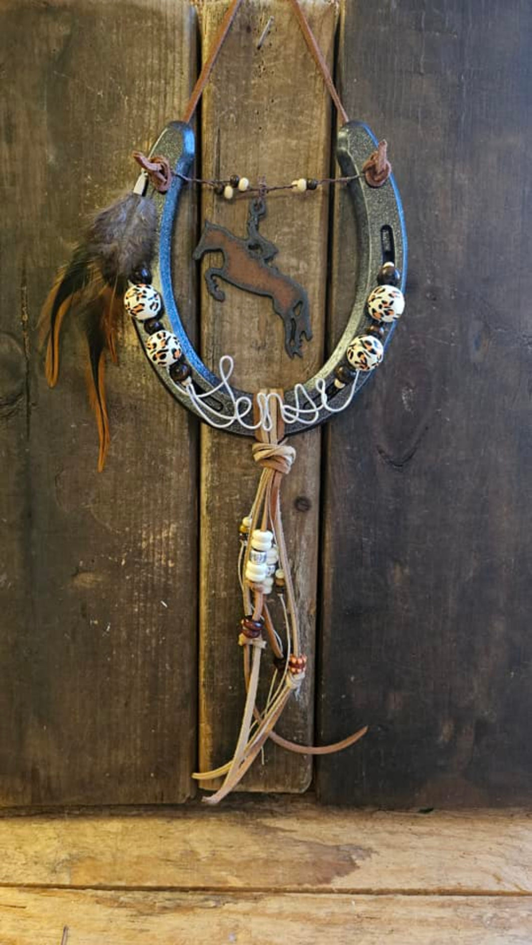 Personalized Horse Gifts- Horse Lover Gift for Equestrians and Barrel Racer - Cheetah Print Horseshoe
