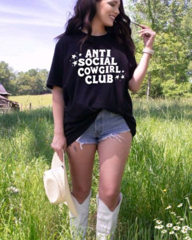 Anti Social Cowgirl Girl Club Graphic T-shirt