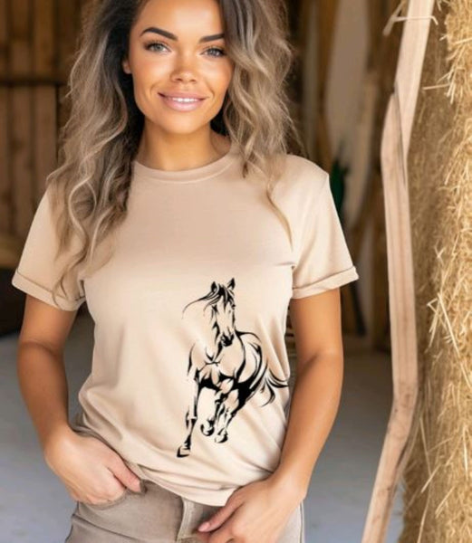 Boho Horse Running Graphic T-shirt