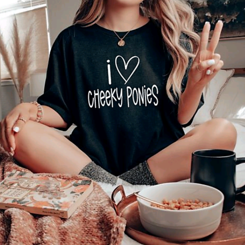 I Love Cheeky Ponies Graphic T-shirt