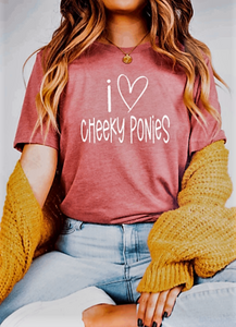 I Love Cheeky Ponies Graphic T-shirt