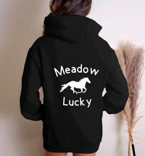 Running Horse Hoodie Custom Horse Lover Gift Large Black