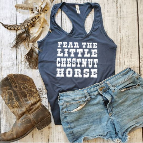 Fear the Little Chestnut Horse Graphic Tank Top