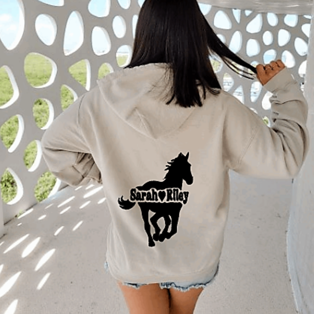 Personalized Horse Lover Gift - Horse Name Hoodie
