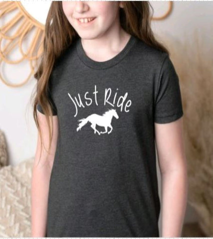 Kids Just Ride Horse Graphic T-shirt