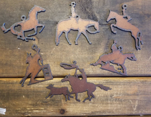 Load image into Gallery viewer, Horse Lover Gift for Equestrians - Personalized Horse Gift - Pink Meadows Rustic Horseshoe Decor
