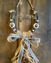Load image into Gallery viewer, rustic farmhouse hanging horseshoe
