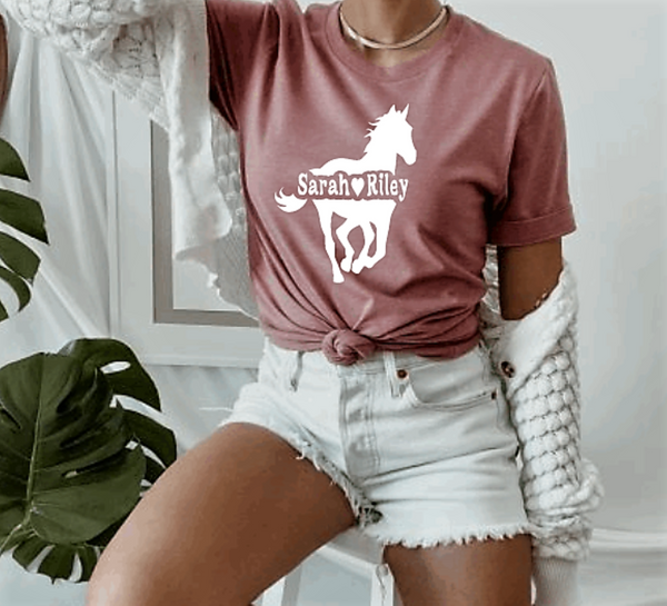 Running Horse Graphic T-shirt - Custom Gift
