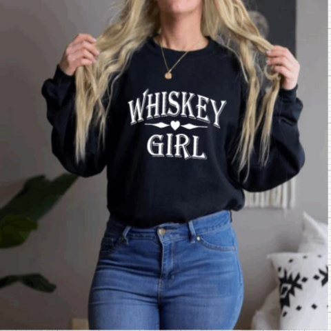 whisky girl crew sweatshirt